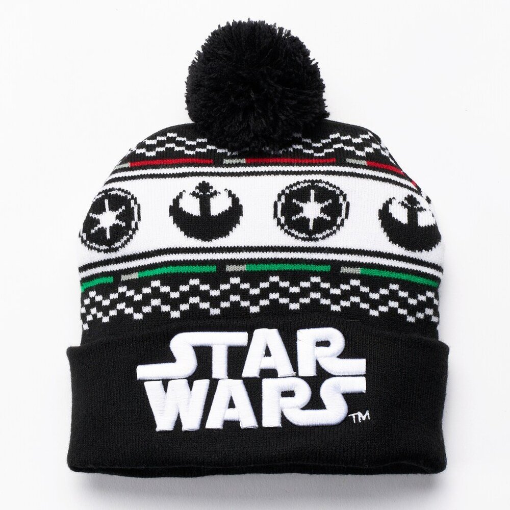 New! Star Wars Embroidered Knit Winter Pom Beanie Hat